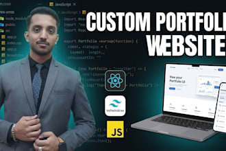 build a custom react and tailwind CSS portfolio website