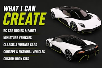 design realistic 3d car model rc car vehicle design car body kit for 3d printing