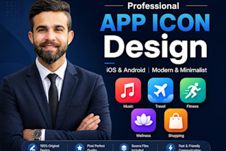 design a stunning professional app icon and web icon