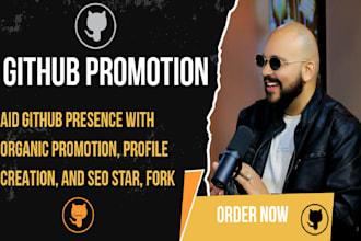 aid github presence with organic promotion, profile creation, and SEO star, fork