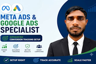 manage your meta ads, google ads with advanced conversion tracking setup