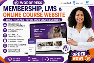 build lms website paid membership pro elementor wordpress memberpress website