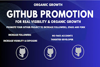 promote your github project to increase followers, stars and fork