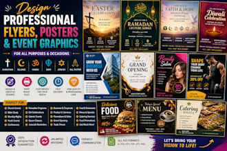 design professional islamic flyers, posters and event graphics