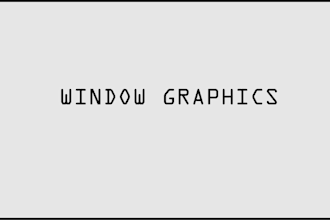 design window graphic, window sign, shop front