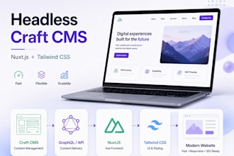develop a headless website with craft cms nuxtjs and tailwind CSS