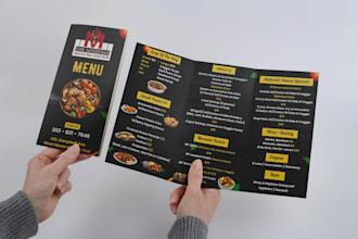 design a modern and professional restaurant menu card