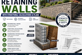 design retaining walls with structural calculations and plans