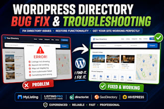 fix and troubleshoot your wordpress directory website