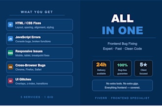 fix frontend bugs and responsive issues on your website