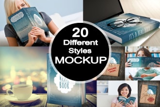 create amazing 3d book cover mockup in 20 different styles