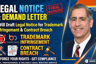 draft legal notice or demand letter for trademark infringement, contract breach