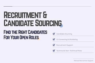 source qualified candidates and provide recruitment support