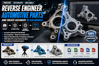 reverse engineer automotive parts and create accurate 3d cad models