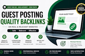 provide quality guest post backlinks on general niches