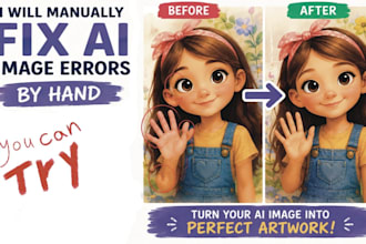 professionally fix ai generated image mistakes by  hand