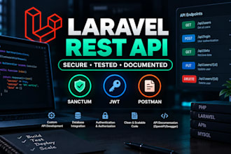 develop secure laravel rest API for web and mobile apps