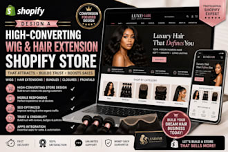 design a shopify hair extension wig store