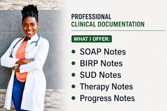 professionally document and format soap, birp, sud, therapy, and progress notes