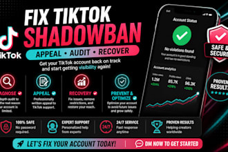 fix tiktok shadow ban, tiktok appeal, fix shadowbans issues with diagnose audit