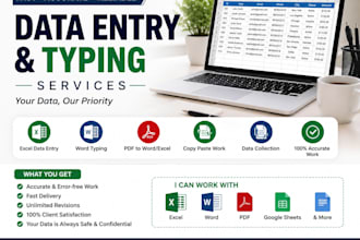 do accurate data entry and typing