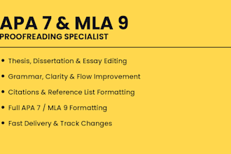 proofread, and format report thesis or essay in apa and mla