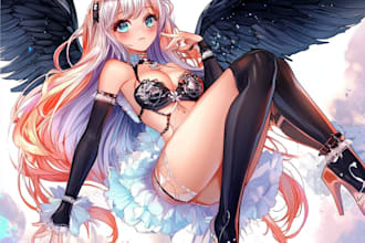 draw anime vtuber, oc, or game character illustration