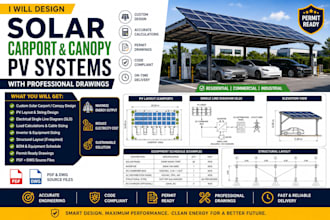 design solar carport and canopy pv systems with professional drawings
