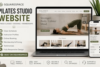 create squarespace pilates studio website fitness class website booking website