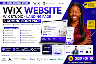 develop wix website design landing page wix coming soon page and wix studio