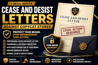 write cease and desist letters against copycat stores