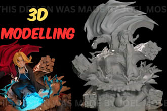 create a 2d to 3d character modelling custom stl 3d print ready character