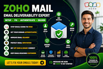setup zoho mail dns mx records spf dkim dmarc fix email spam deliverability