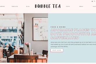 build squarespace bubble tea shop website drink business website