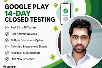provide 15 real android testers for google play store apps
