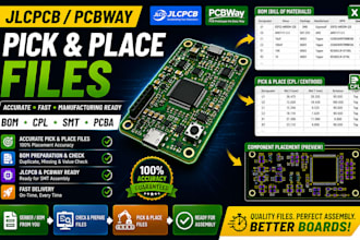 create jlcpcb and pcbway pick and place files from bom or gerber