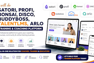 do satori profi bonsai disco buddyboss talentlms arlo training coaching website