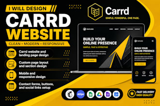 design a carrd website, carrd landing page and responsive one page website