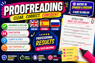 proofread your english, spanish or russian text