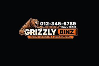 design strong dumpster rental junk removal company logo