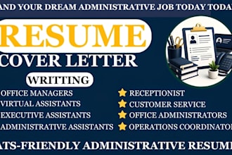 write an ats friendly administrative assistant, customer service resume