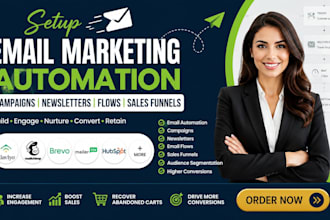setup email marketing automation campaigns newsletters flows sales funnels