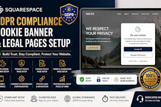 set up squarespace gdpr compliance cookie banner and legal pages