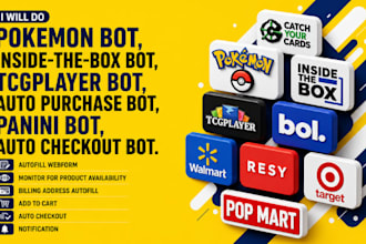 automate pokemon bot inside the box bot tcgplayer auto purchase, panini checkout