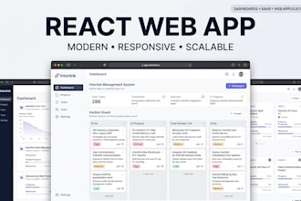 build a modern react web app or dashboard