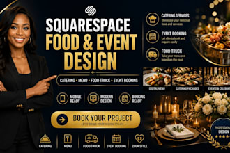 build catering menu eventbooking food truck service zola squarespace website