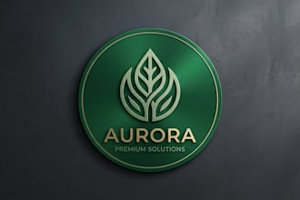 design a modern green circle logo for your brand