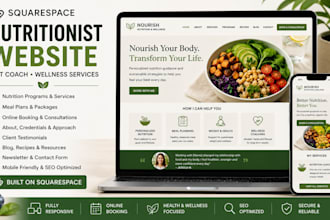 design squarespace nutritionist website diet coach website wellness service