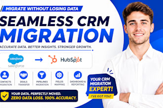 migrate salesforce hubspot contacts deals pipelines fields dashboard reporting