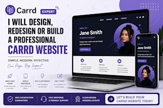 design carrd website, carrd landing page, carrd website design and redesign